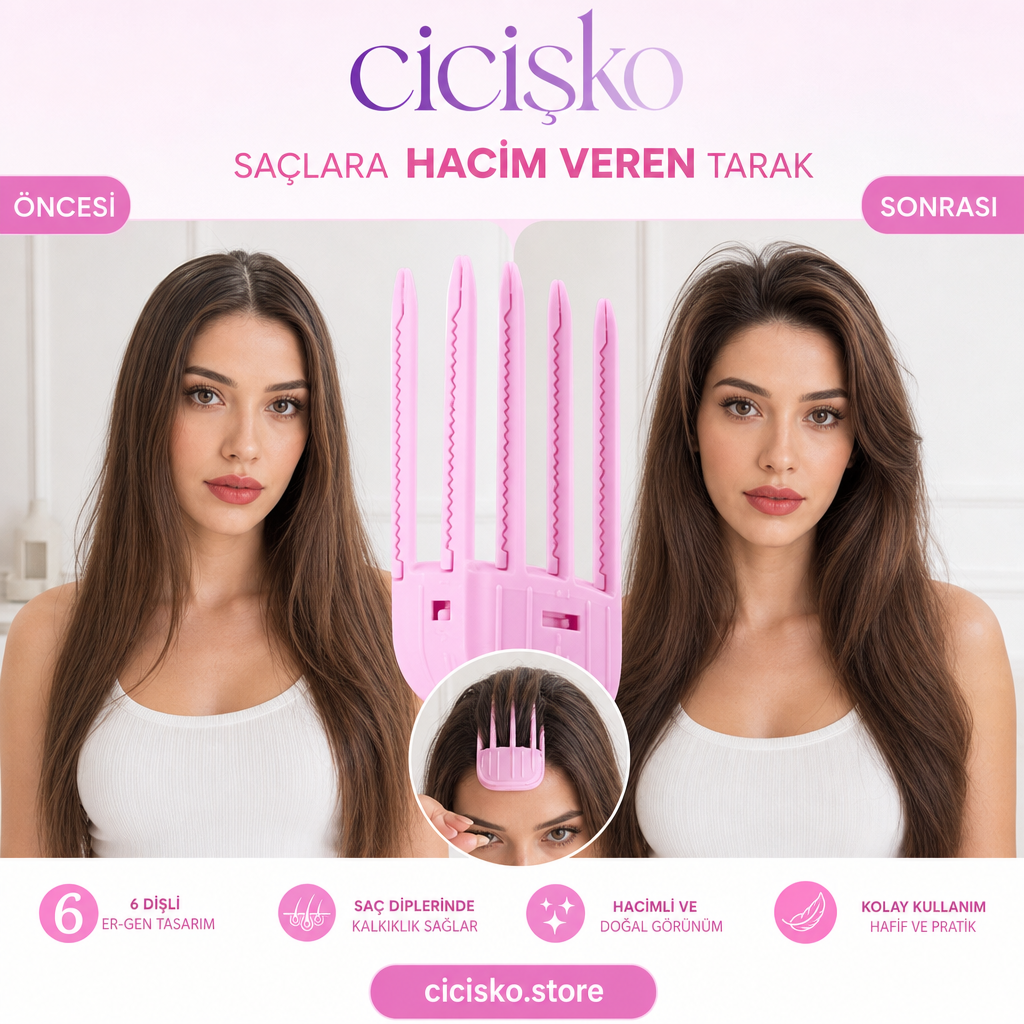 Cicişko©- Hacim Veren Tarak Kore Saç Klips