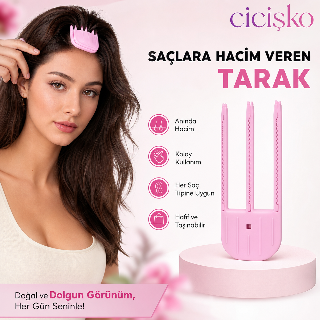 Cicişko©- Hacim Veren Tarak Kore Saç Klips