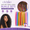 Cicişko©- adın Isısız Saç Şekillendirme Afro Sert Spiral Çubuk Bukle Seti Perma Lastik Toka Hediyeli 30 Adet